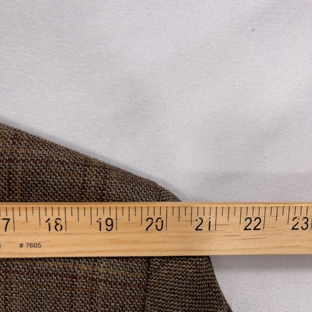 Jack Victor Sport Coat Exclusive Collection Plaid Wool Brown Mens 44 L